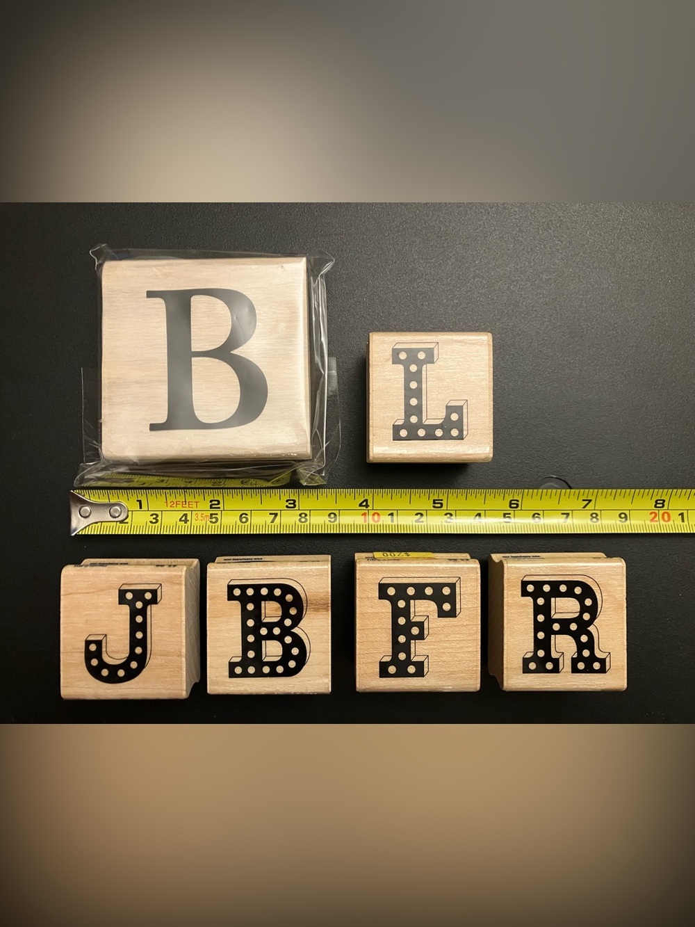 Wooden Alphabet Blocks - Natural Wood with Black Lettering (L)